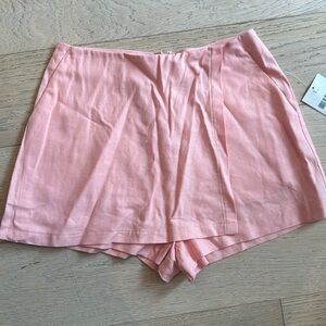 Coral pink linen skort forever 21